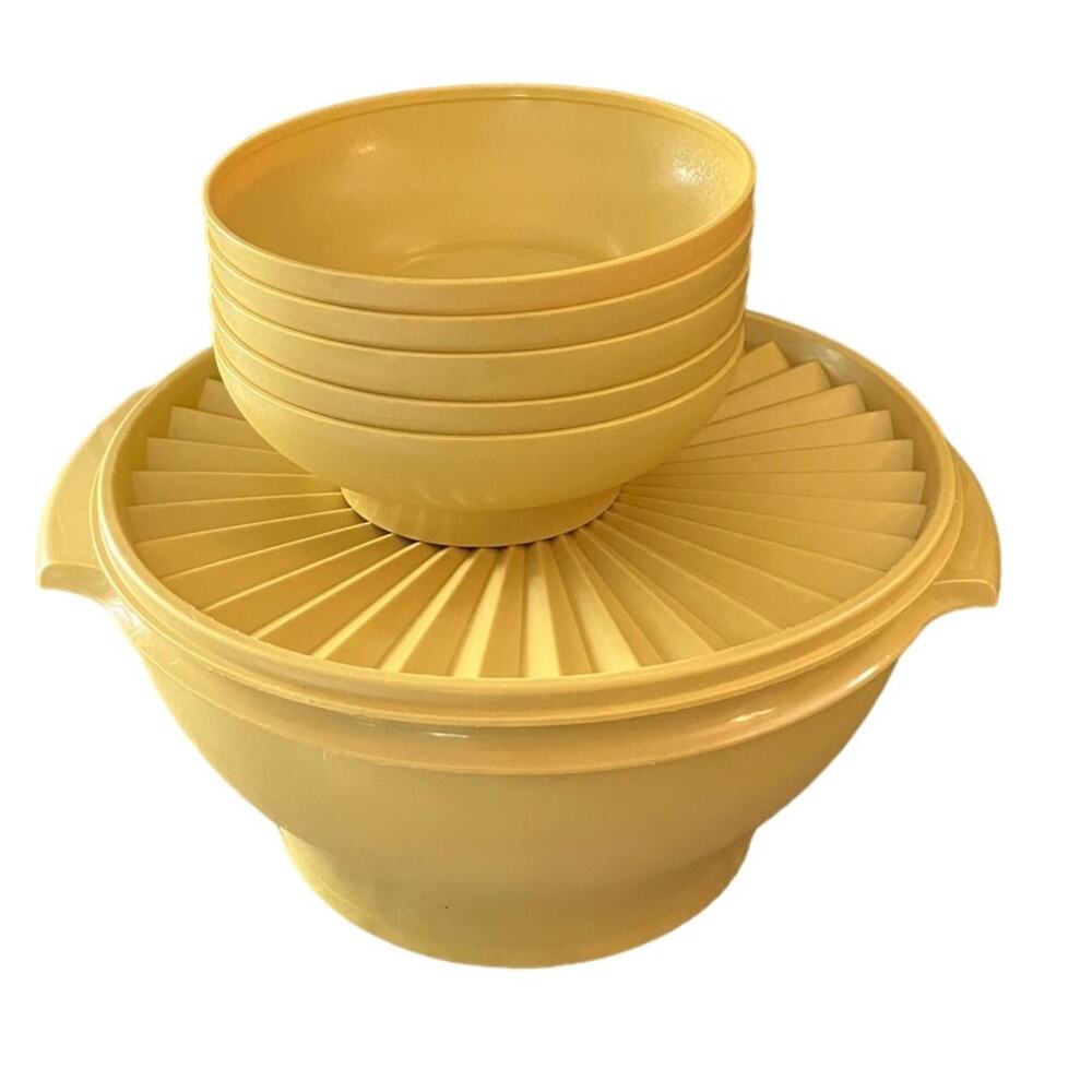 9 Piece Vintage Tupperware Salad Set w/ Forks